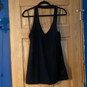 Black foxy v neck halter